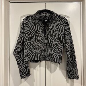 Koral Activewear Zebra Print Cropped Jacket